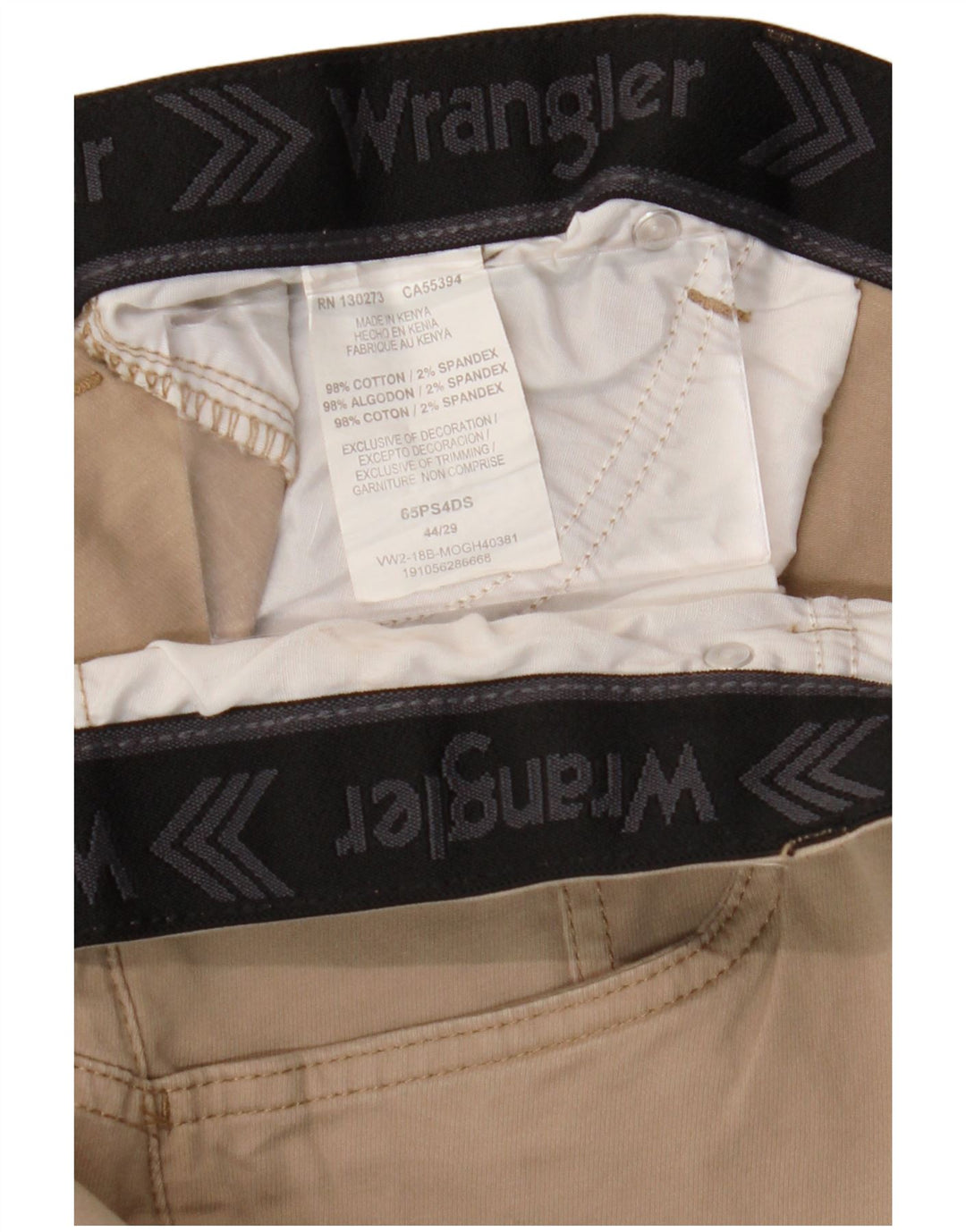 WRANGLER Straight Casual Bukser til mænd W44 L29 Beige Bomuld