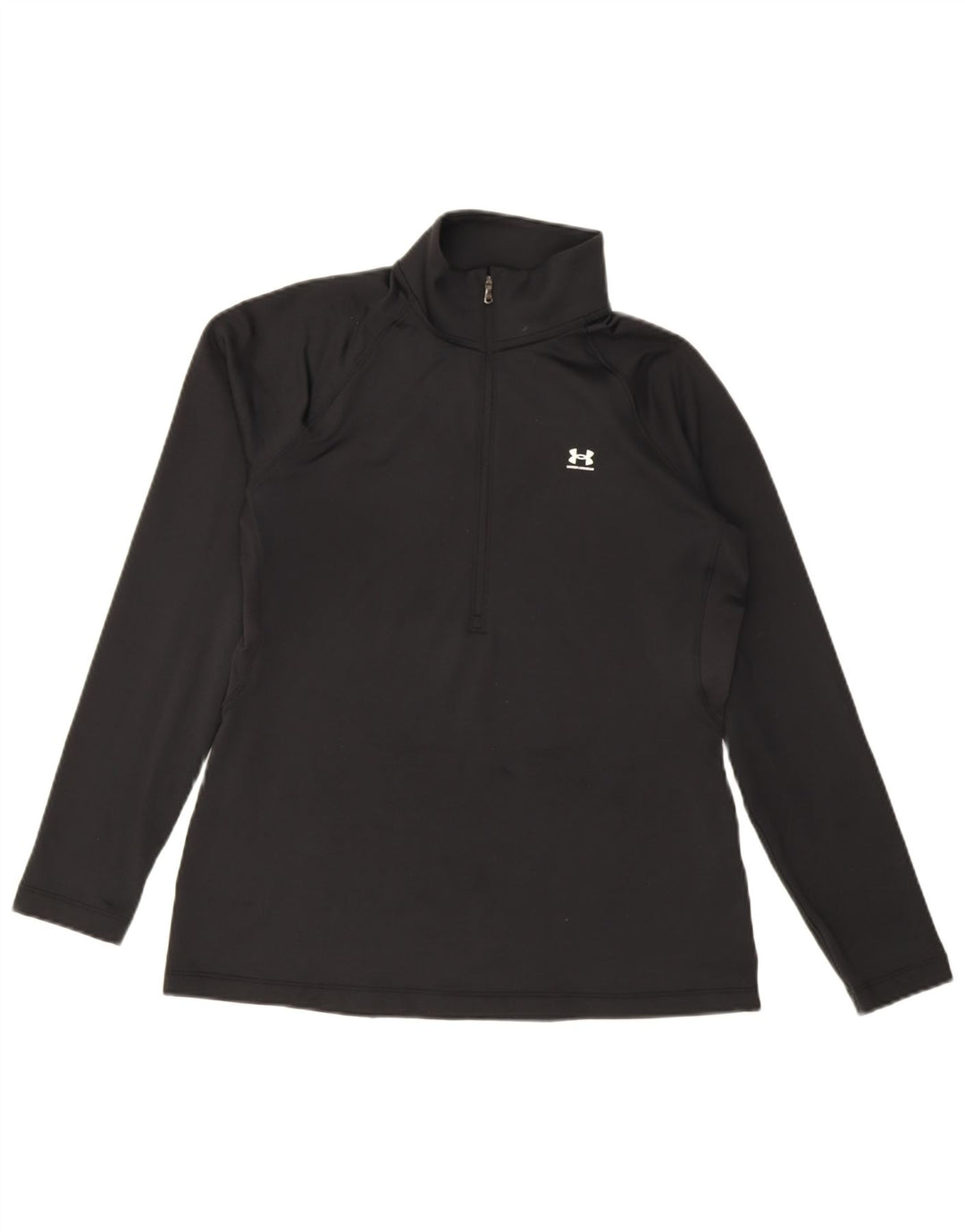 Under Armour Womens Cold Gear Zip Neck Top Langærmet UK 14 Large Black
