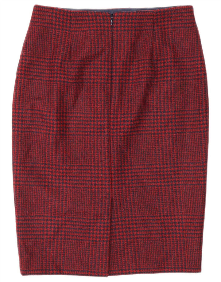 Hobbs Pencil Nederdel til kvinder UK 10 Small W28 Red Houndstooth Wool
