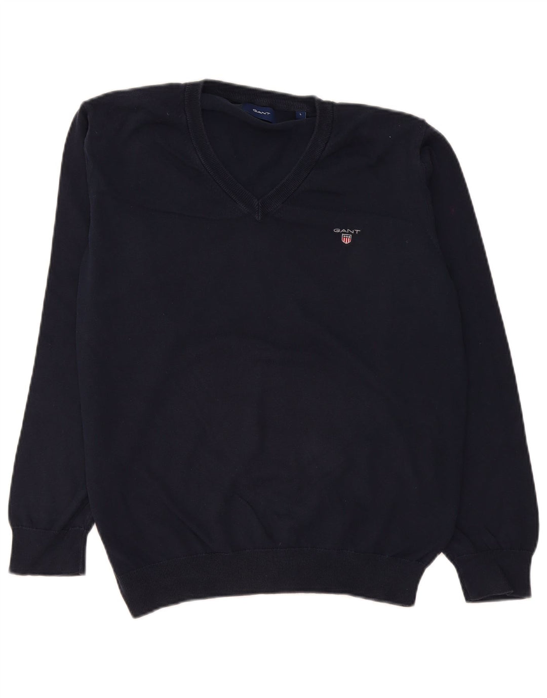 Gant Herre V-hals sweater Stor marineblå bomuld