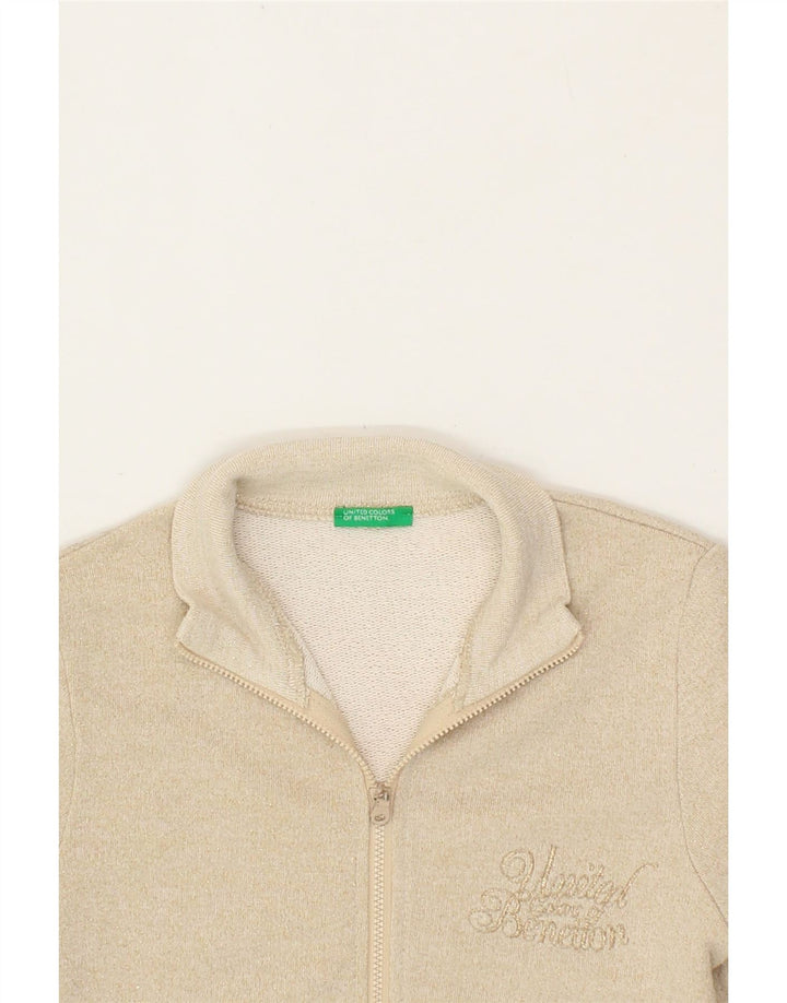 BENETTON Girls Tracksuit Top Jacket 6-7 Years Beige Vintage Benetton and Second-Hand Benetton from Messina Hembry 
