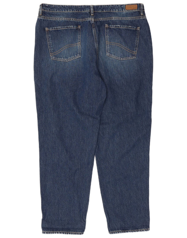 FAT FACE Dame Mom Jean Distressed Tapered Jeans UK 18 XL W38 L28 Blå