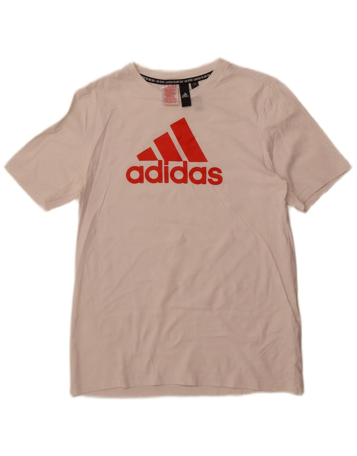 Adidas Boys Grafisk T-Shirt Top 15-16 år Off White