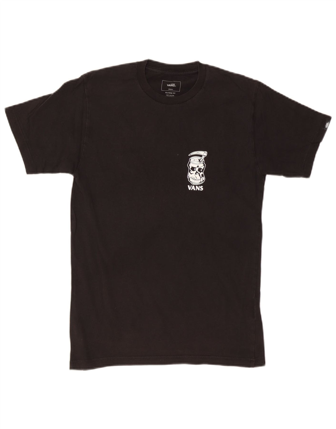 VANS Herre Classic Fit Grafisk T-Shirt Top Lille Sort Bomuld