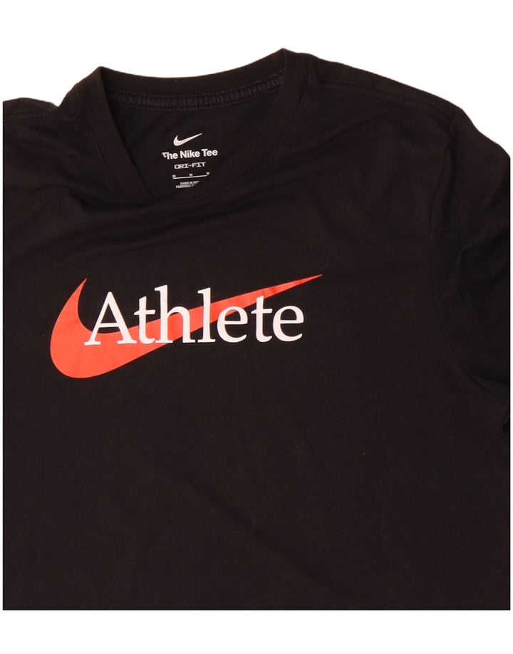 Nike Herre Dri Fit grafisk T-shirt Top Medium Sort Bomuld