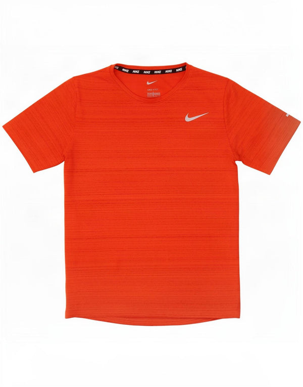 Nike Boys Dri Fit T-Shirt Top 12-13 år Stor orange stribet polyester
