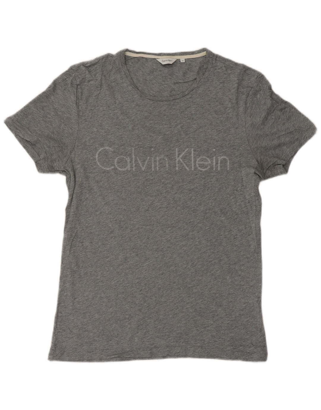 CALVIN KLEIN Herre grafisk T-shirt Top Medium Grey Flecked Bomuld
