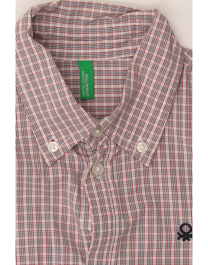 BENETTON Boys Shirt 9-10 Years Pink Check Vintage Benetton and Second-Hand Benetton from Messina Hembry 