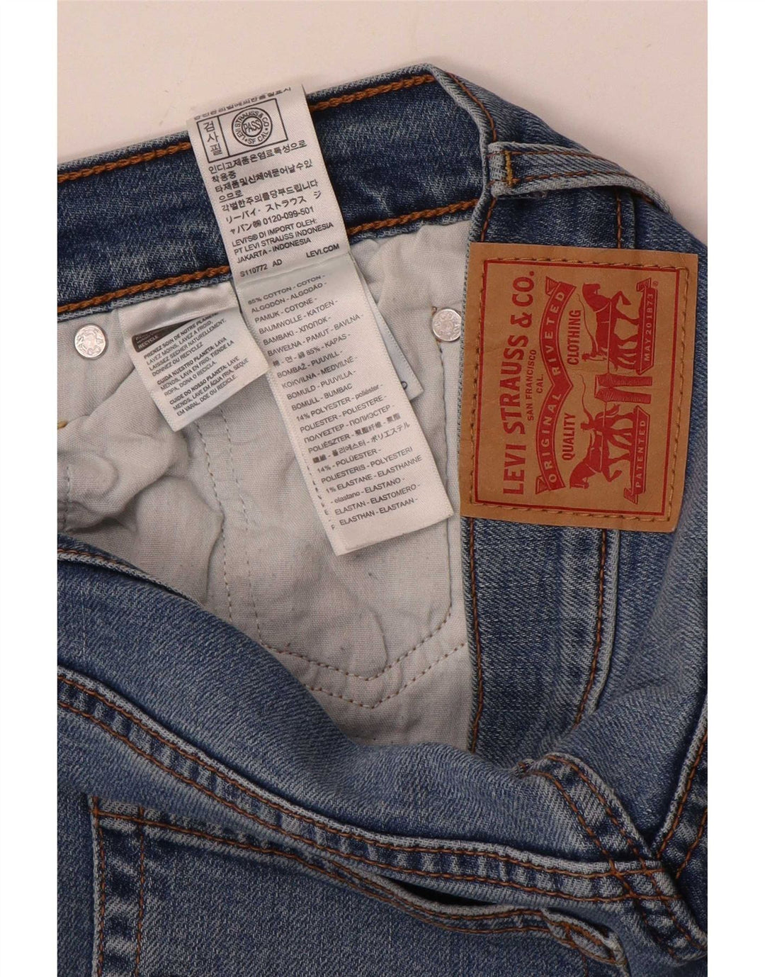 Levi's Straight Jeans til mænd W28 L29 blå bomuld