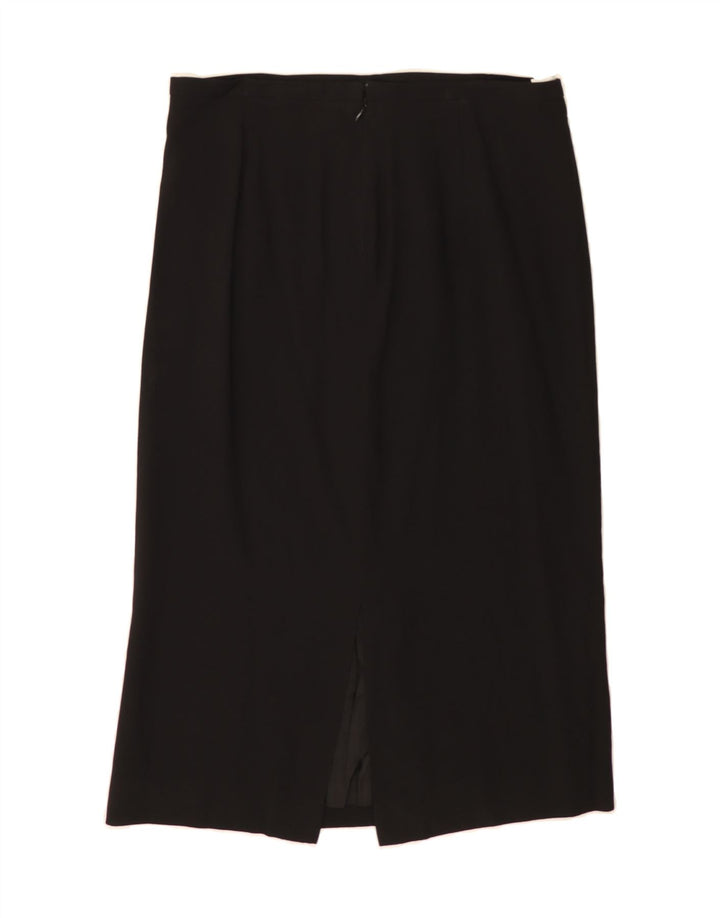 FERRE Womens Straight Skirt UK 16 Large W32  Black Acetate Vintage Ferre and Second-Hand Ferre from Messina Hembry 