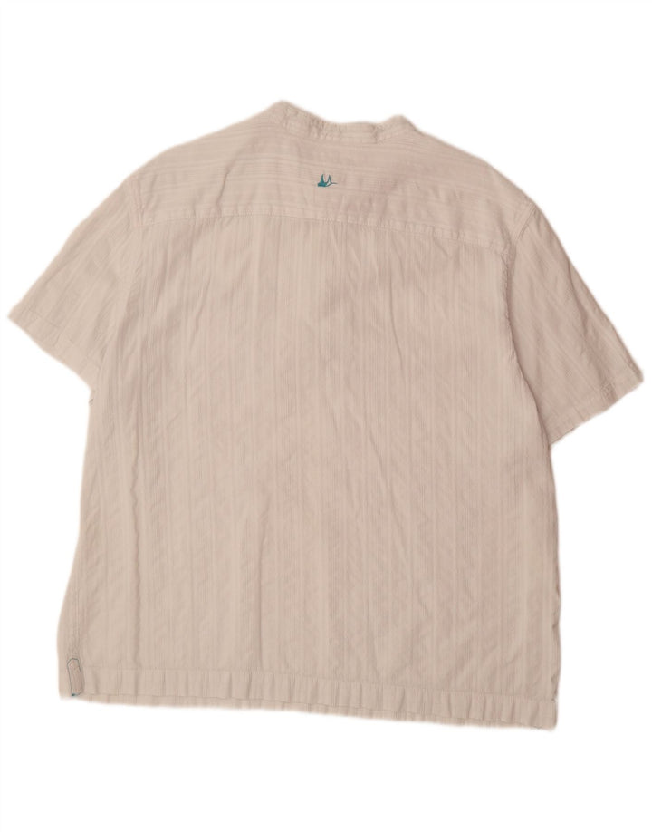 MANTARAY Mens Short Sleeve Pullover Shirt XL White Striped