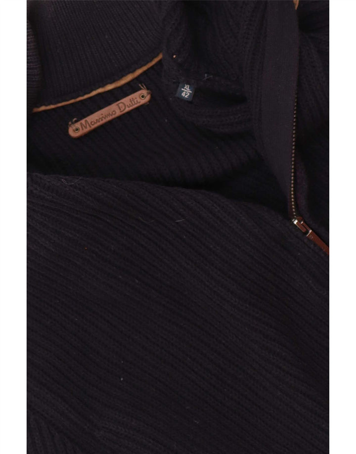Massimo Dutti Herre cardigan sweater XL Navy Blue
