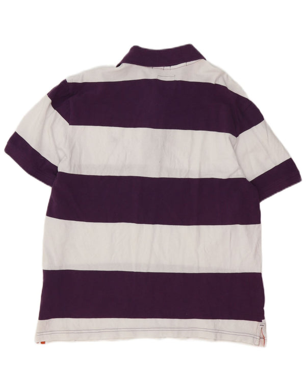 Champion Heritage Fit Rugby Polo Shirt XL Lilla stribet bomuld