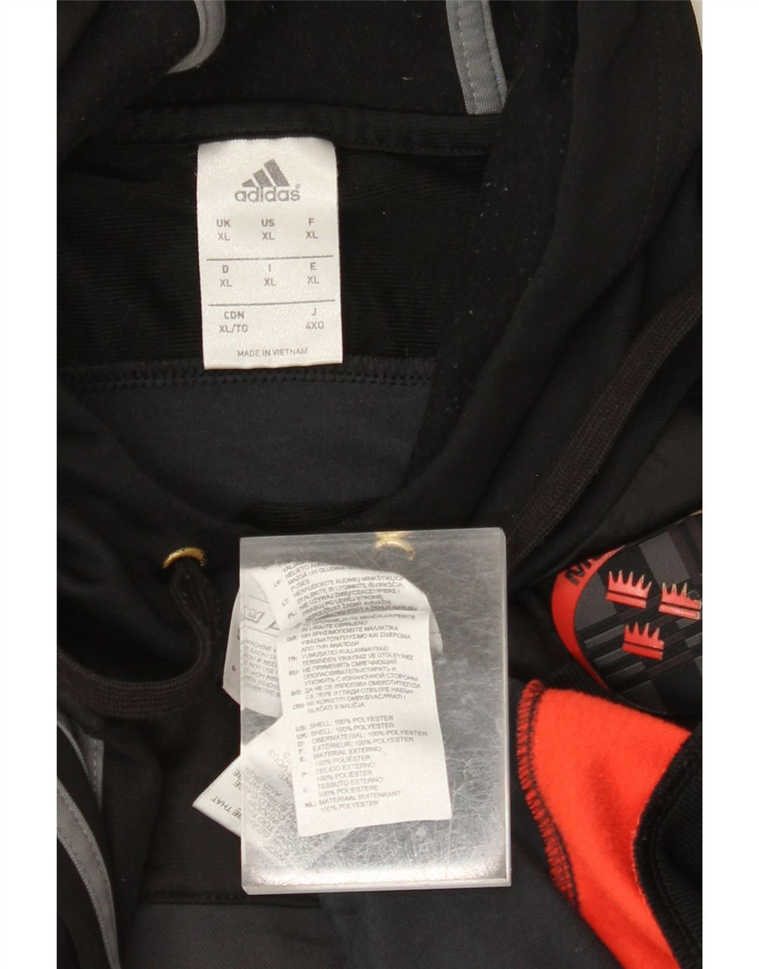 ADIDAS Herre Munster Rugby Hoodie Jumper XL Grå Colourblock Polyester