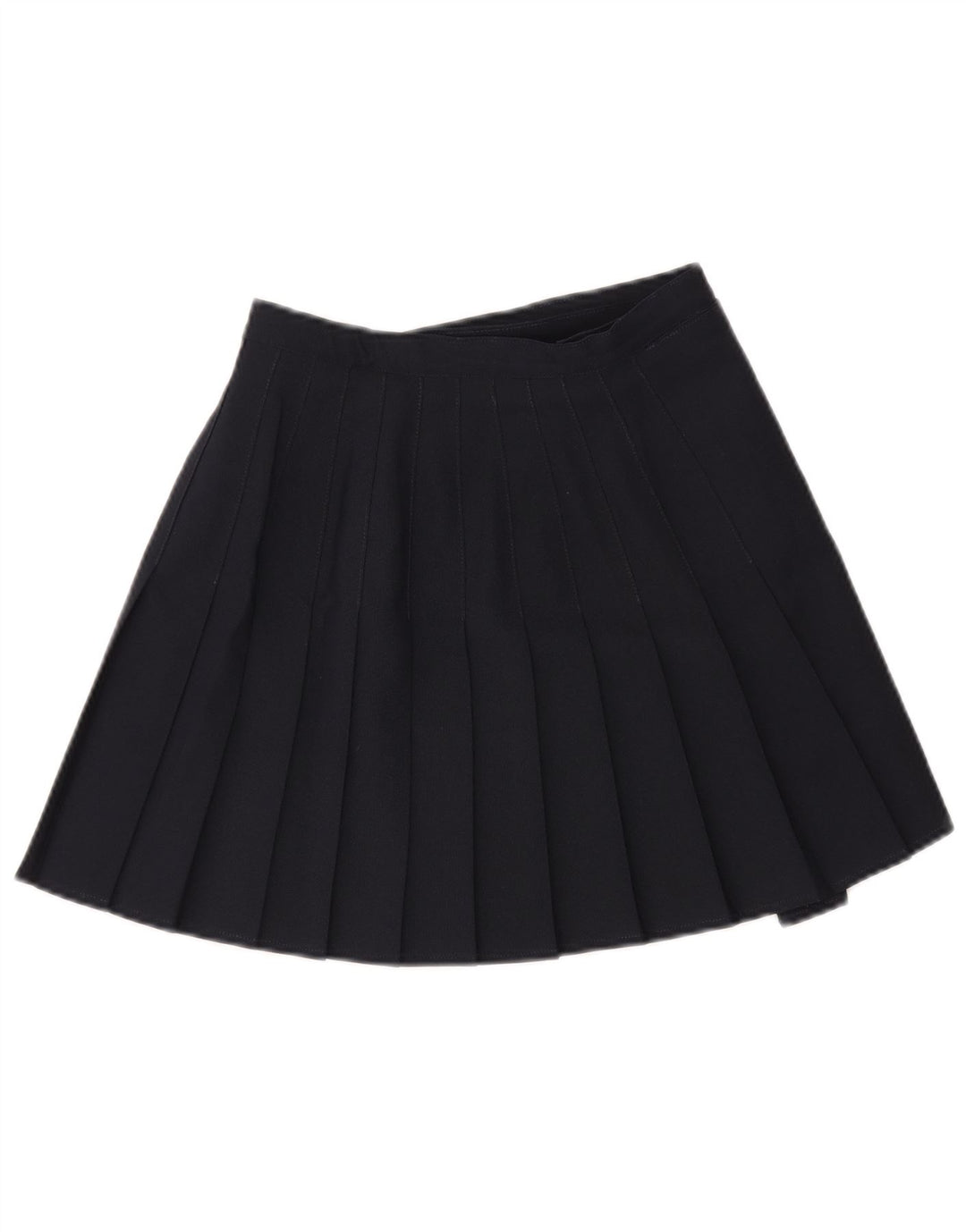 Vintage dame mini plisseret nederdel UK 10 Small Navy Blue