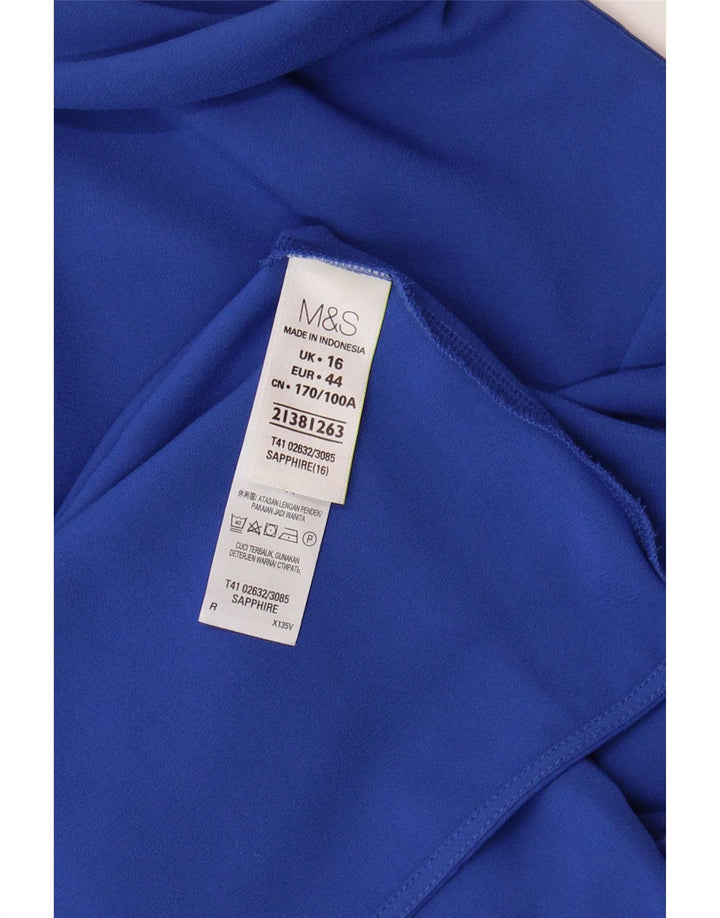 Marks & Spencer Damebluse Top UK 16 Stor Blå Polyester