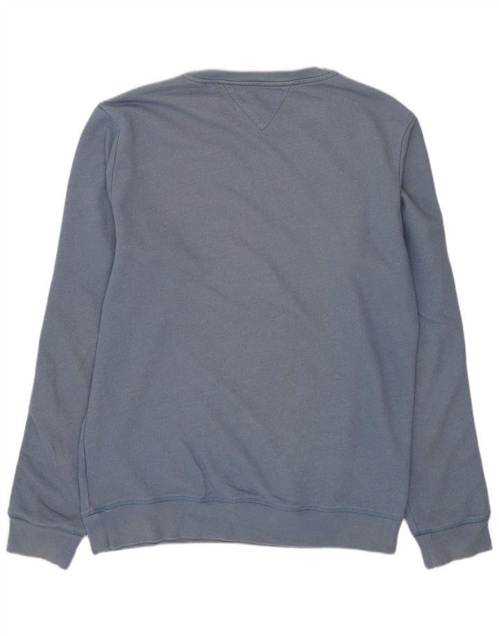 Tommy Hilfiger Herre Grafisk Sweatshirt Jumper Stor Blå Colourblock Bomuld