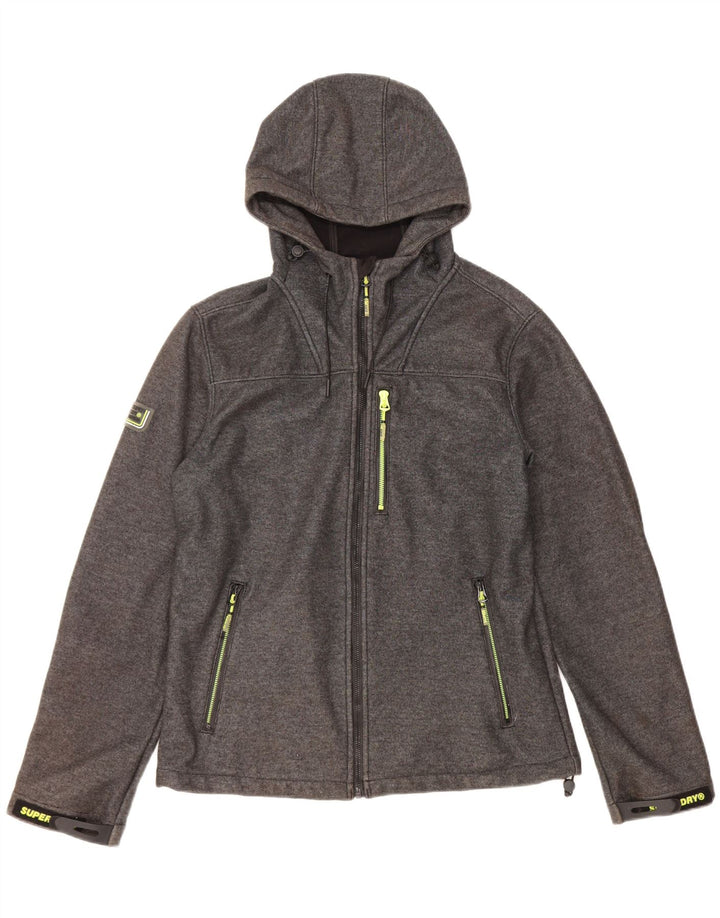 Superdry Windbreaker-jakke med hætte til mænd UK 38 Medium Grey Polyester
