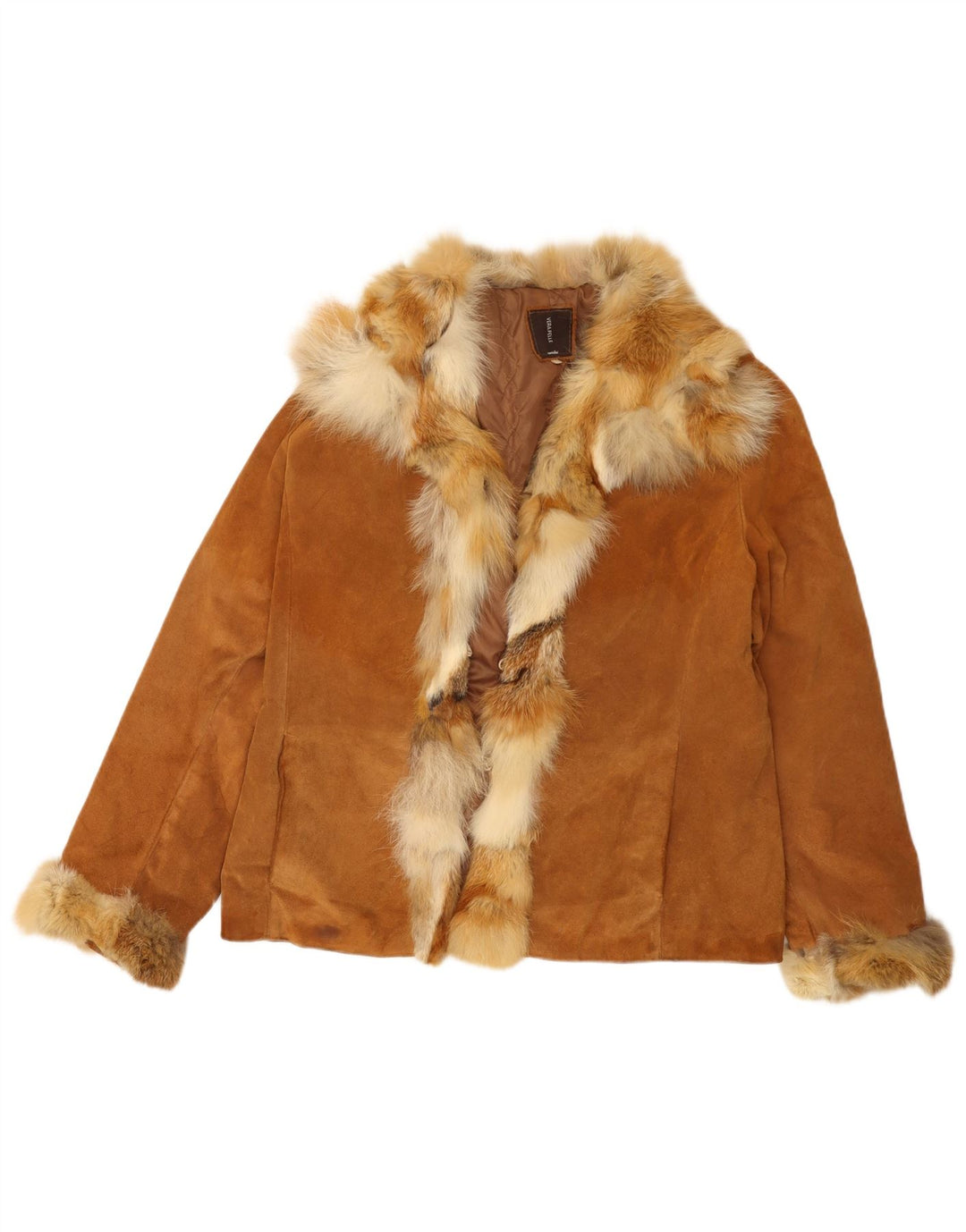Conbipel Dame Ruskindsjakke IT 48 XL Beige Læder