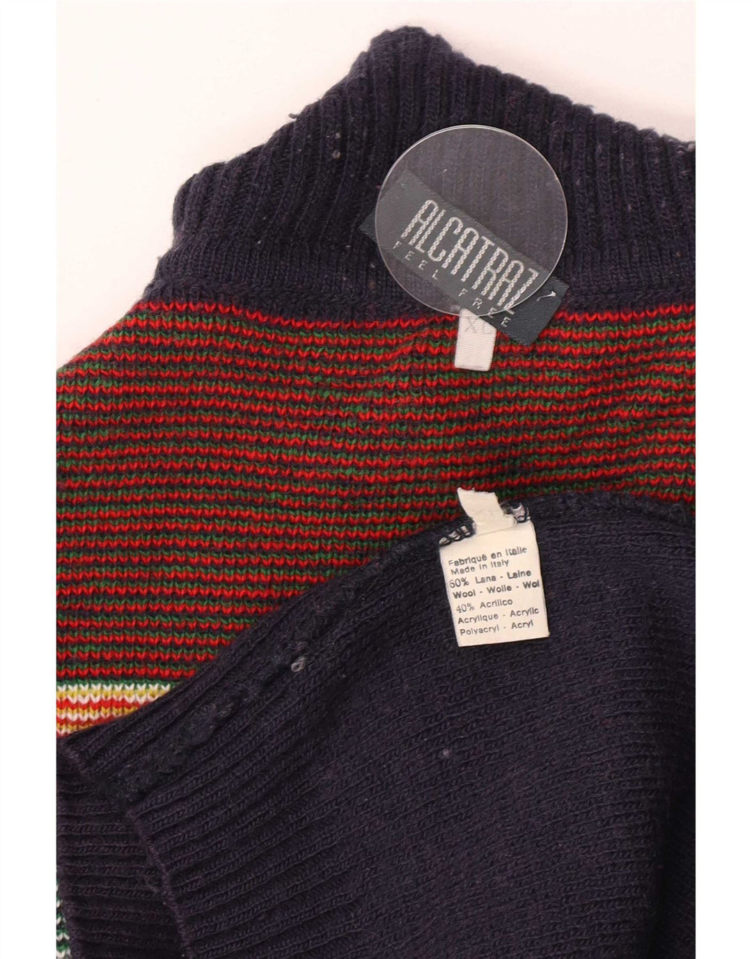 Alcatraz Herre Rullehalstrøje XL Marineblå Fair Isle Wool