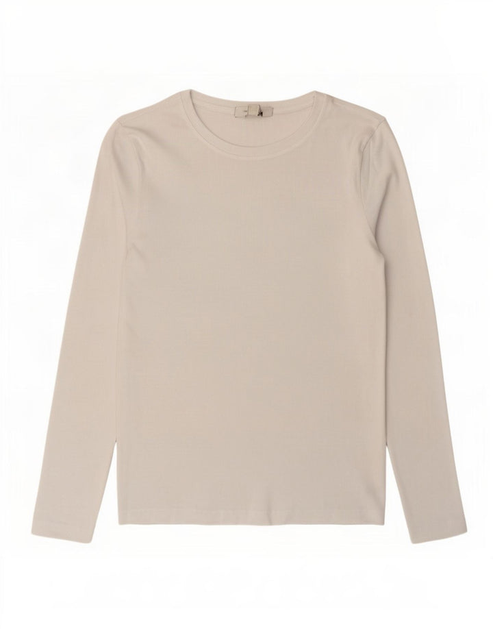 Marks & Spencer Dame Top Langærmet UK 10 Small White Bomuld