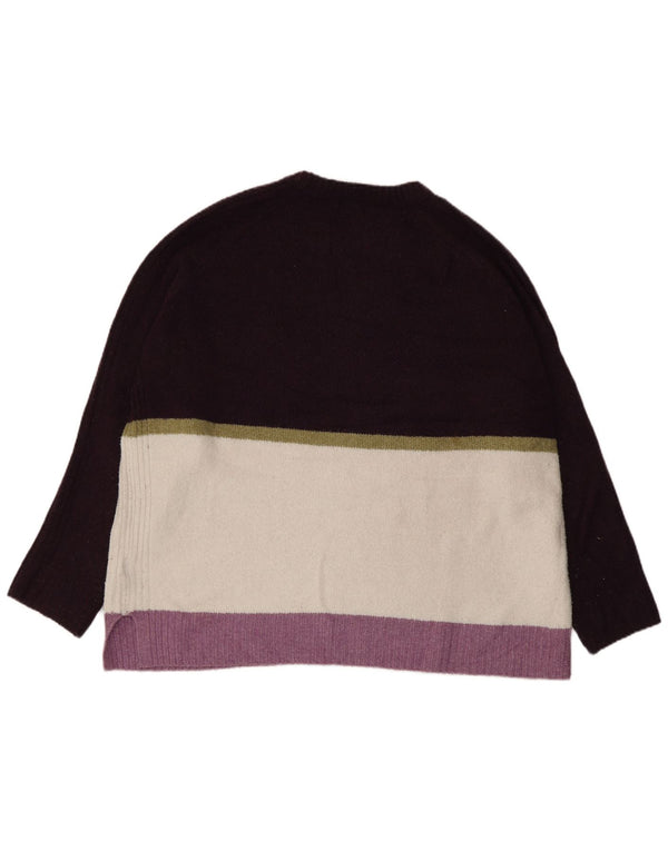 Marks & Spencer Dame sweater med rund hals DK 18 XL Lilla Colourblock
