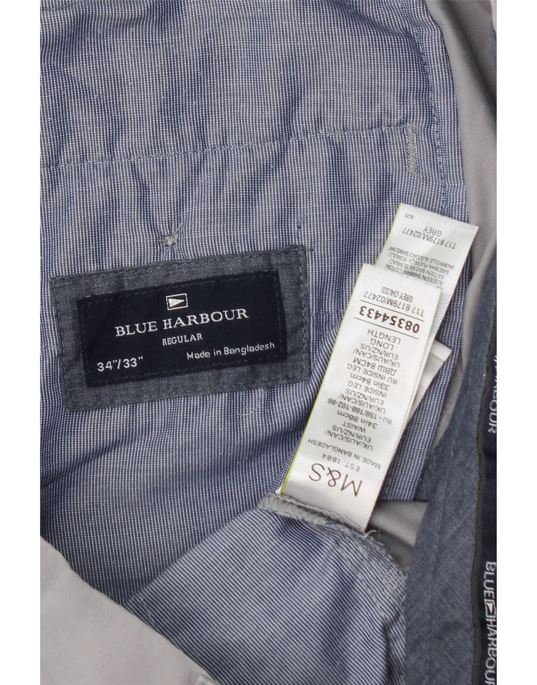 Marks & Spencer Herre Blue Harbor Regular Fit Chinobukser W34 L33 Grå