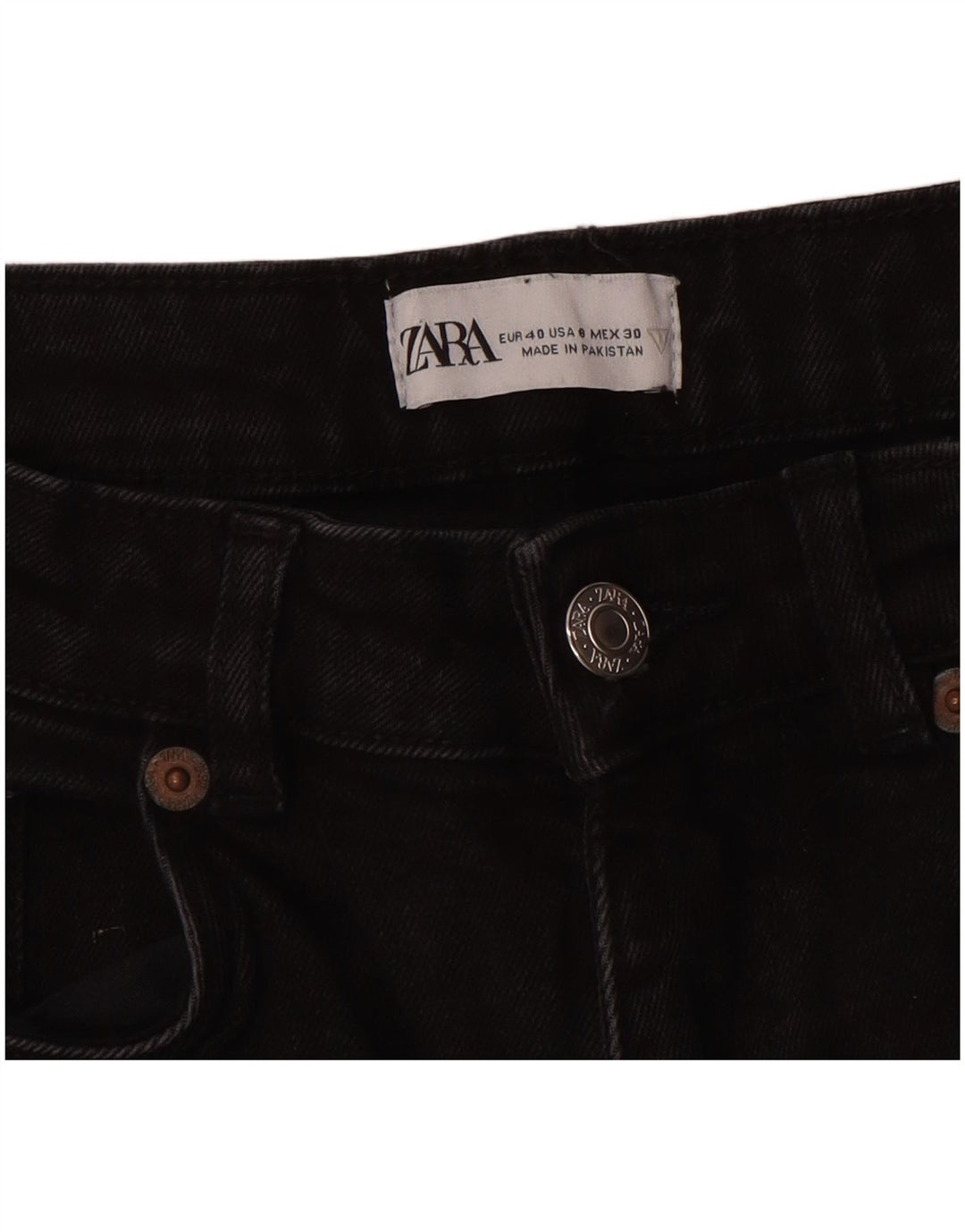 Zara Womens Cropped Jeans EU 40 Medium W30 L24 Sort
