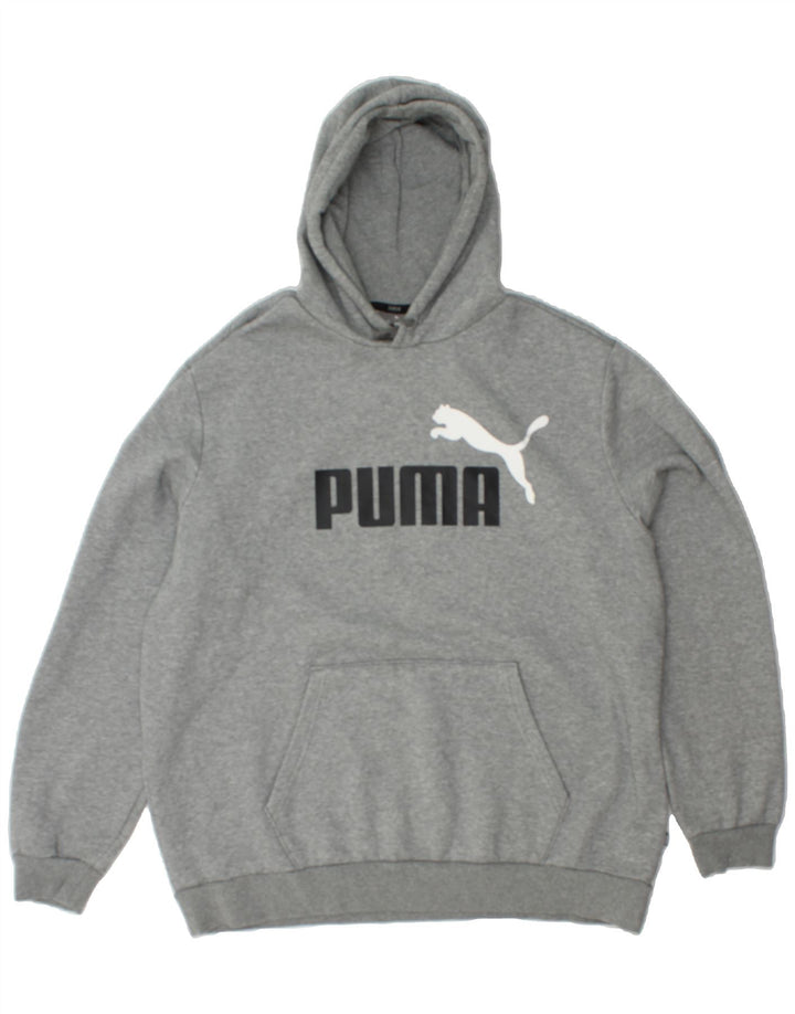 PUMA Mens Graphic Hoodie Jumper 2XL Grey Cotton Vintage Puma and Second-Hand Puma from Messina Hembry 