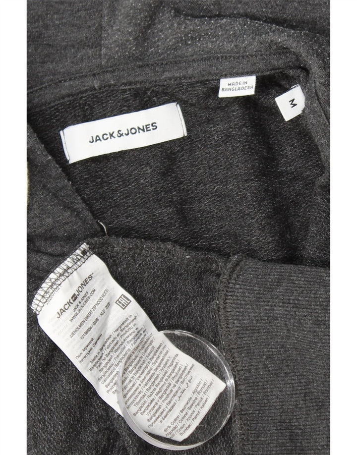 JACK & JONES Hættetrøje med lynlås til mænd mellemgrå bomuld