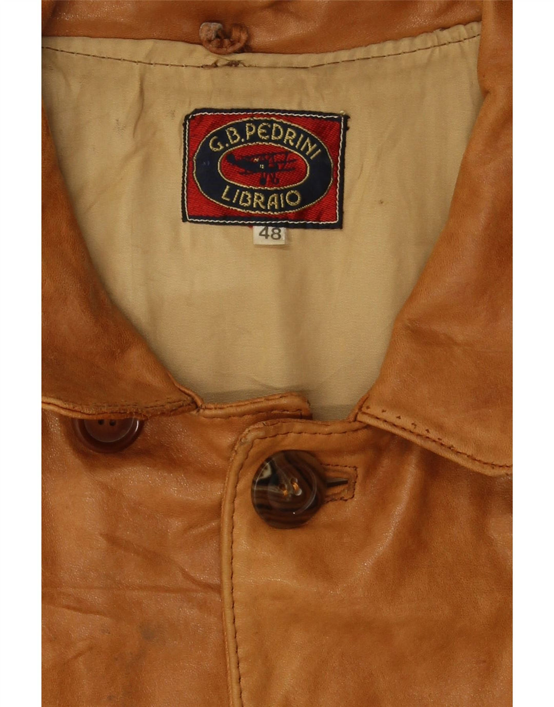 DK.PEDRINI Herre Læderjakke IT 48 Medium Beige Læder