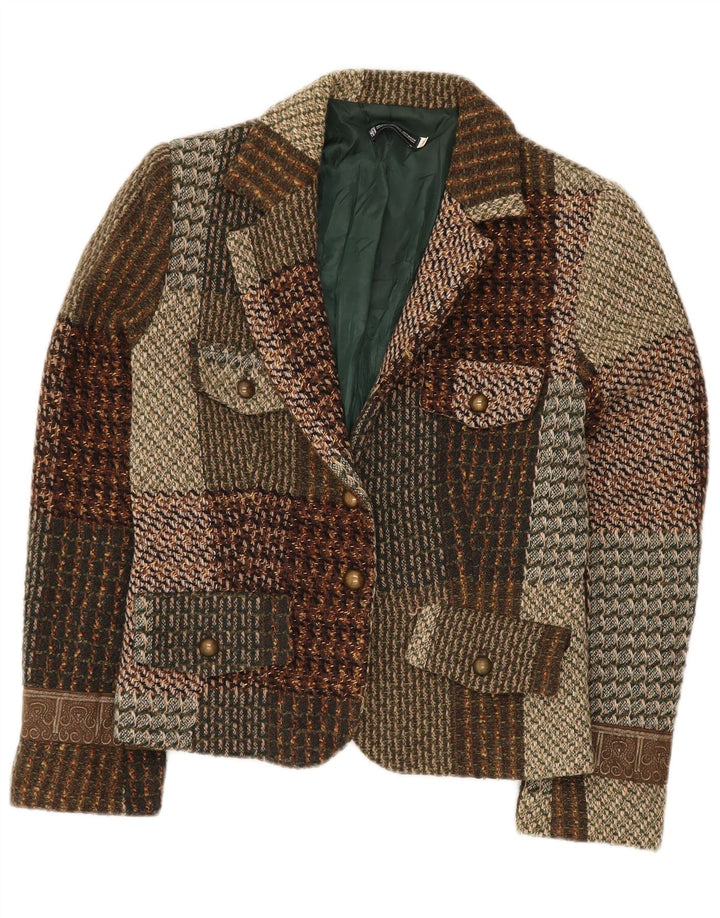 HALFON Dame 2-knaps blazerjakke IT 46 Stort flerfarvet patchwork