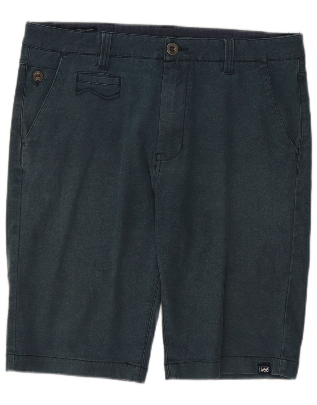 LEE Mens Chino Shorts W32 Medium Navy Blue Cotton