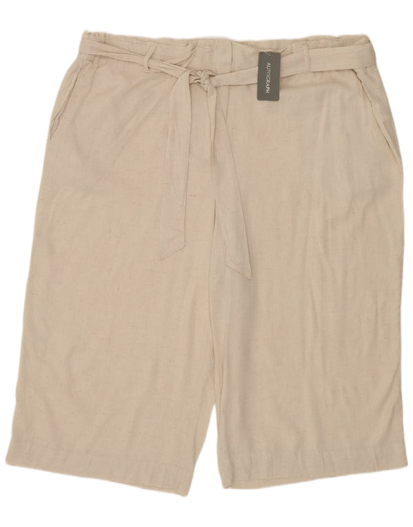 Marks & Spencer kvinders autograf chino shorts UK 24 3XL W48 Beige hør