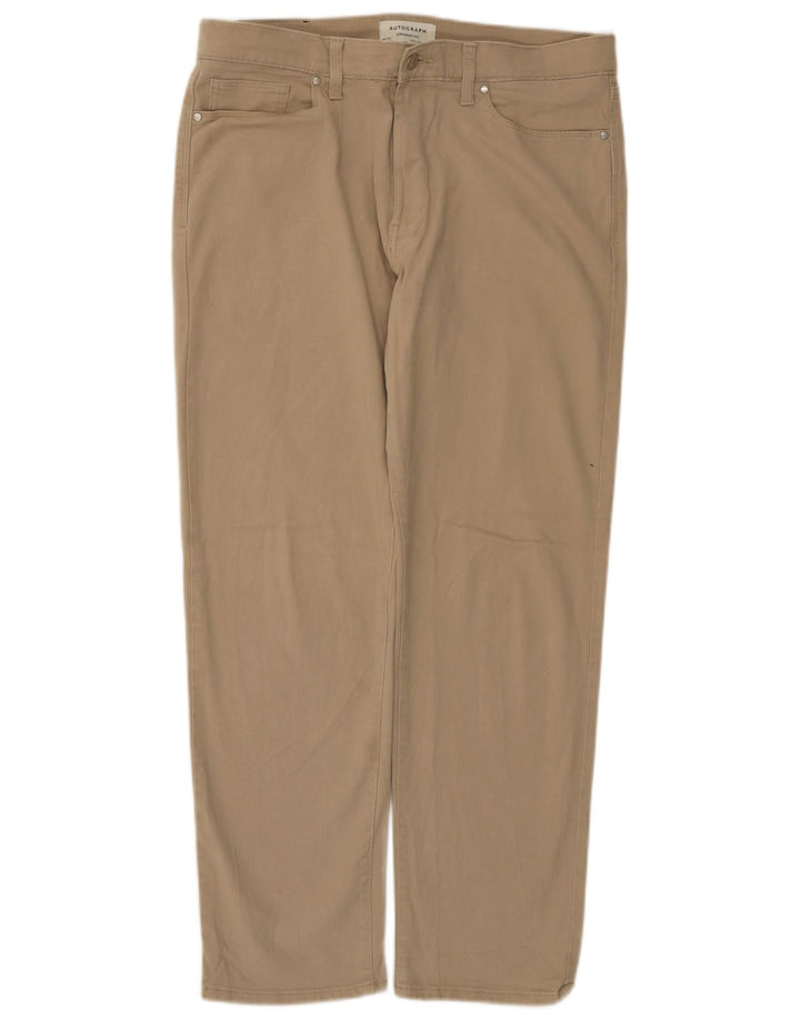 Marks & Spencer Straight Jeans til mænd W34 L31 Beige Bomuld