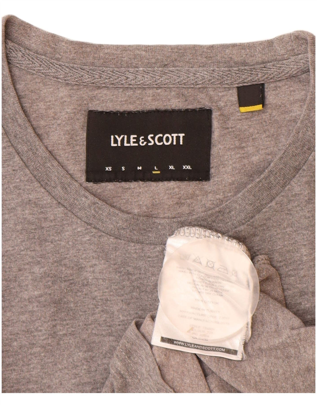 Lyle & Scott Herre T-Shirt Top Stor Grå Bomuld