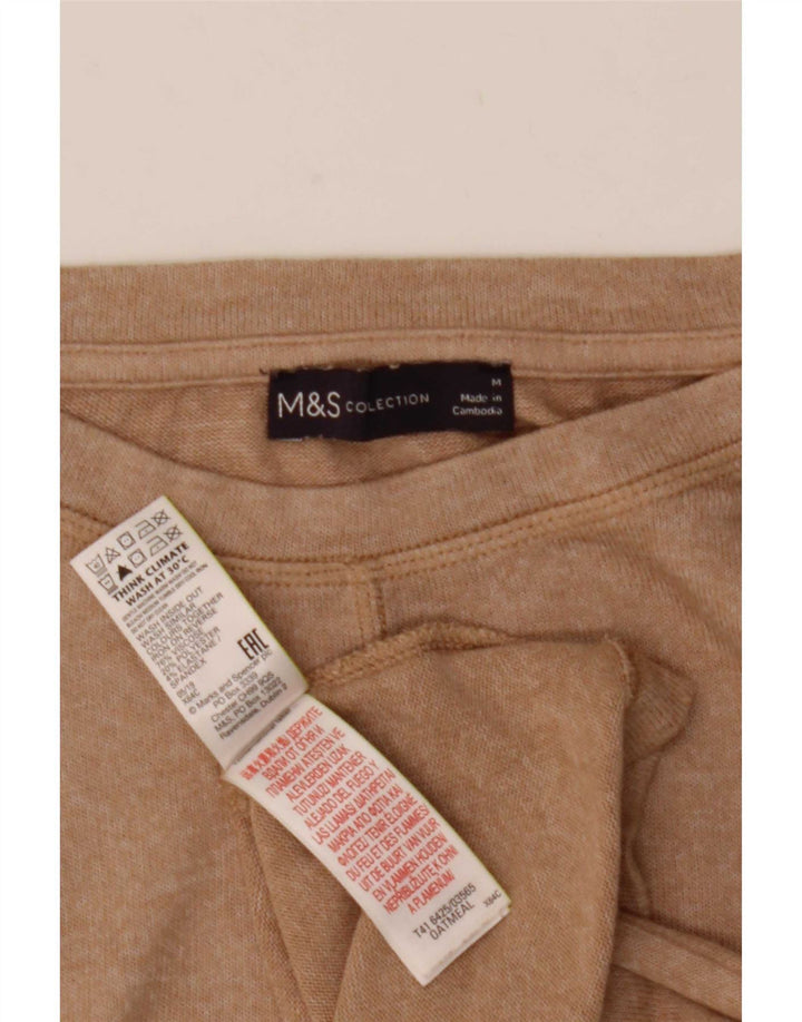 Marks & Spencer T-shirt top til kvinder UK 14 Medium Beige Viscose