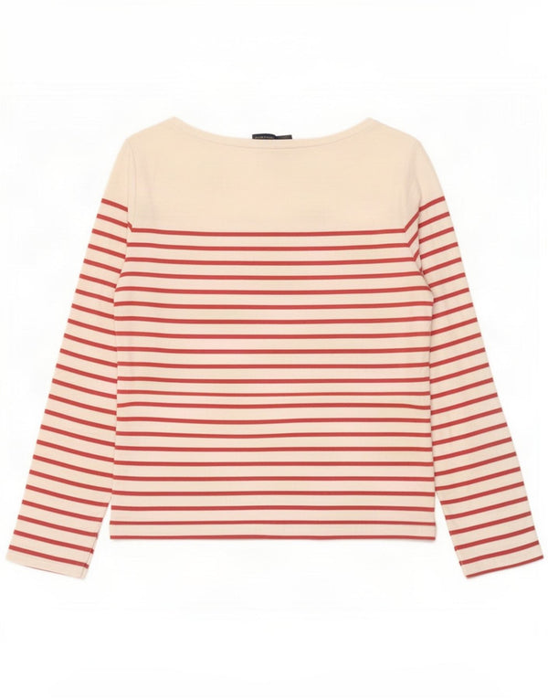 Polo Ralph Lauren Dame Top Langærmet UK 18 XL Hvid Stribet Bomuld