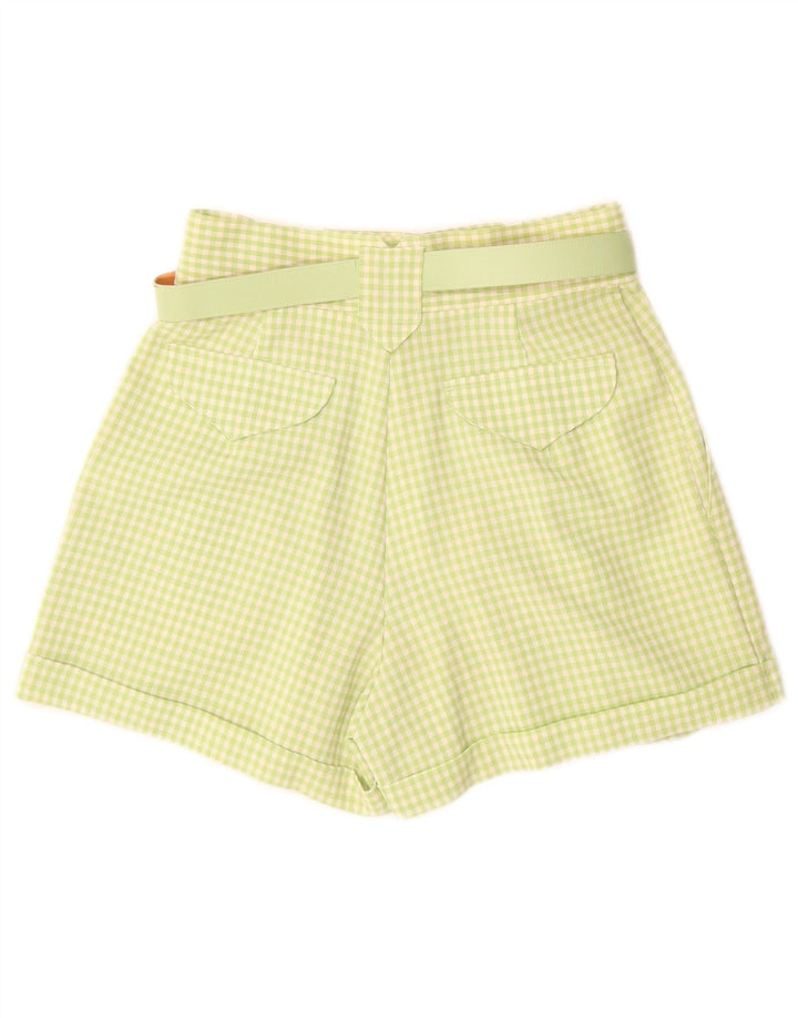 PIMKIE Dame Chino Shorts IT 44 Medium W26 Grøn Gingham