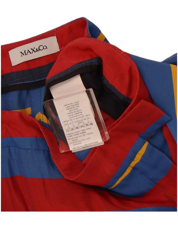 MAX & CO. Womens Cropped Trousers UK 16 Large W34 L27 Multicolored