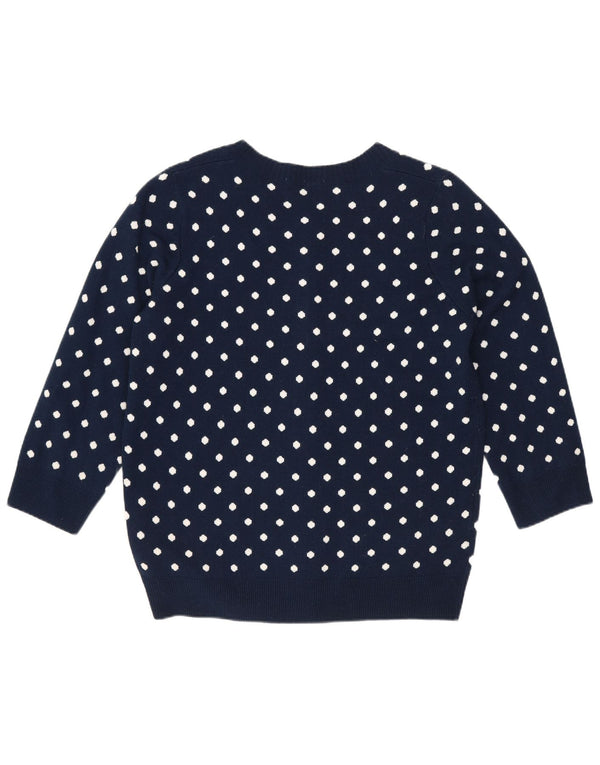Tu Clothing Womens Cardigan Sweater UK 14 Medium Navy Blue Spotted