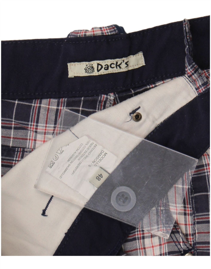 Dacks Chino Shorts til mænd IT 48 Medium W36 Marineblå ternet bomuld