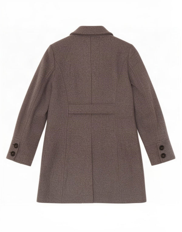 Max Mara Dame Weekend Dobbeltradet Frakke UK 12 Mediun Grå Uld
