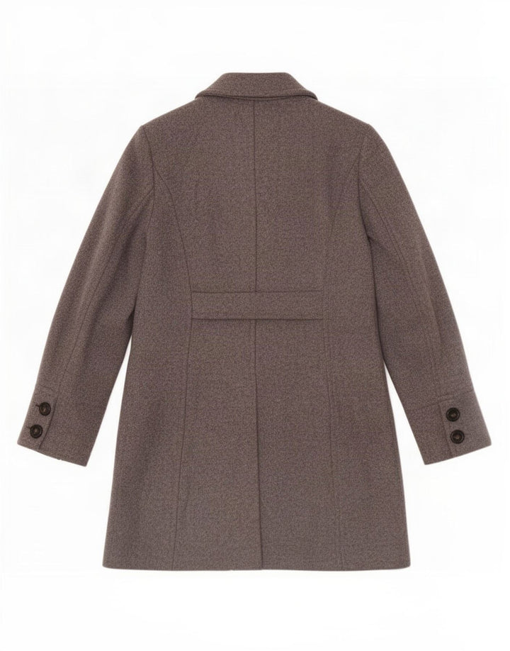 Max Mara Dame Weekend Dobbeltradet Frakke UK 12 Mediun Grå Uld