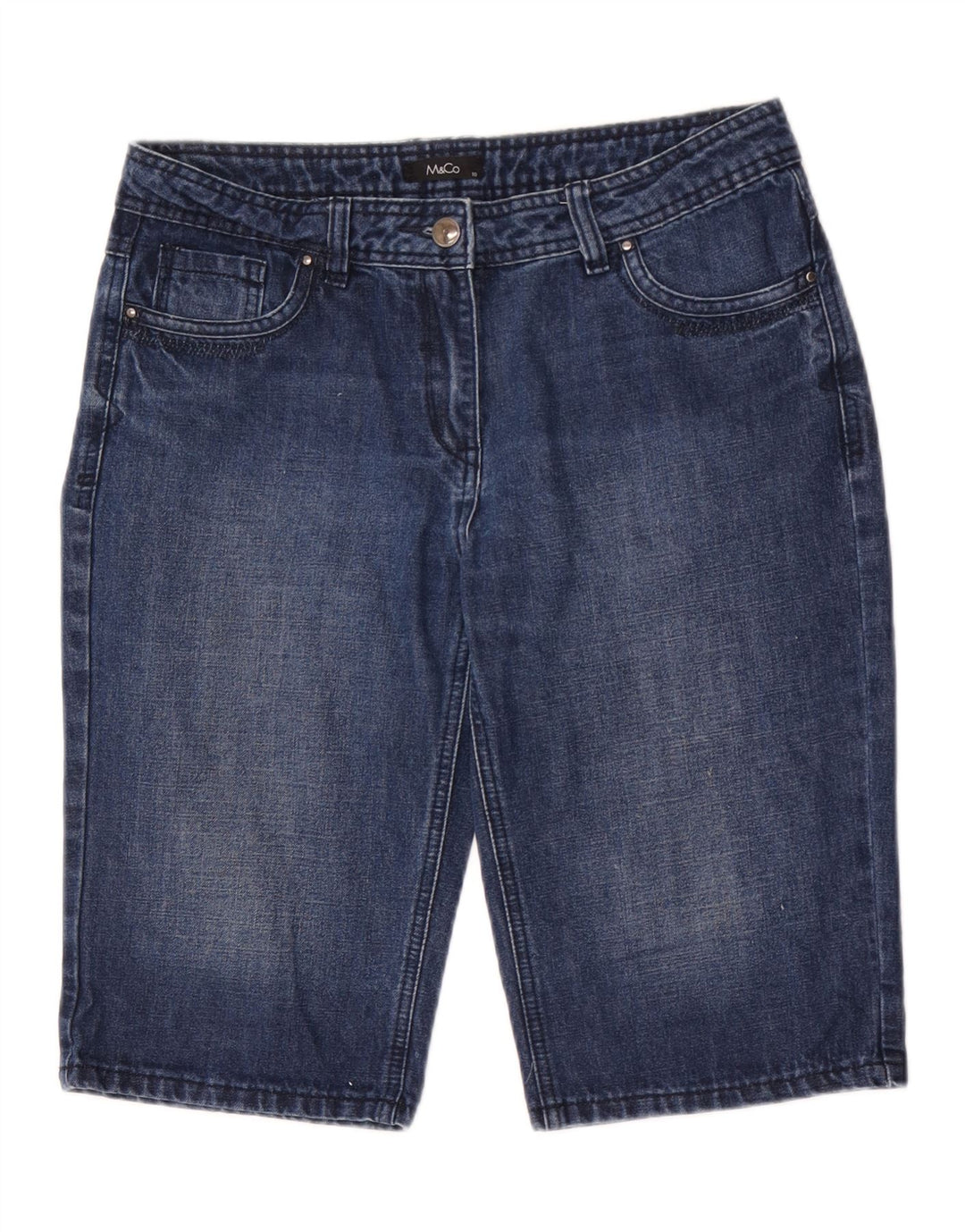 M&CO Dame denim Shorts US 10 Large W32 Blue Cotton