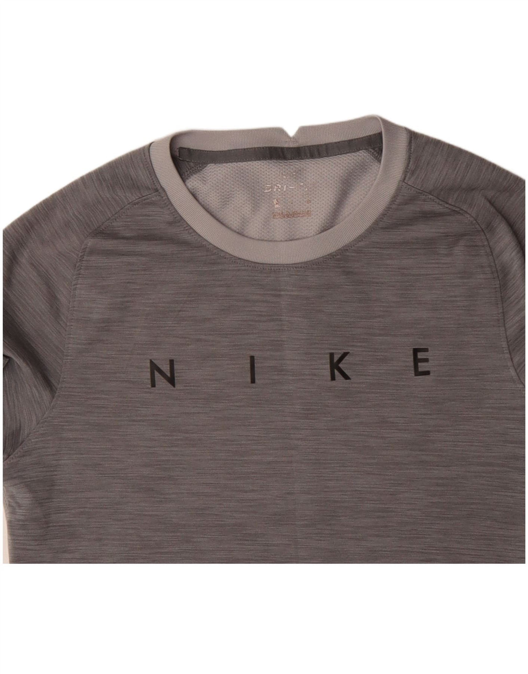 NIKE Herre Dri Fit grafisk T-shirt Top Lille grå Colourblock Polyester