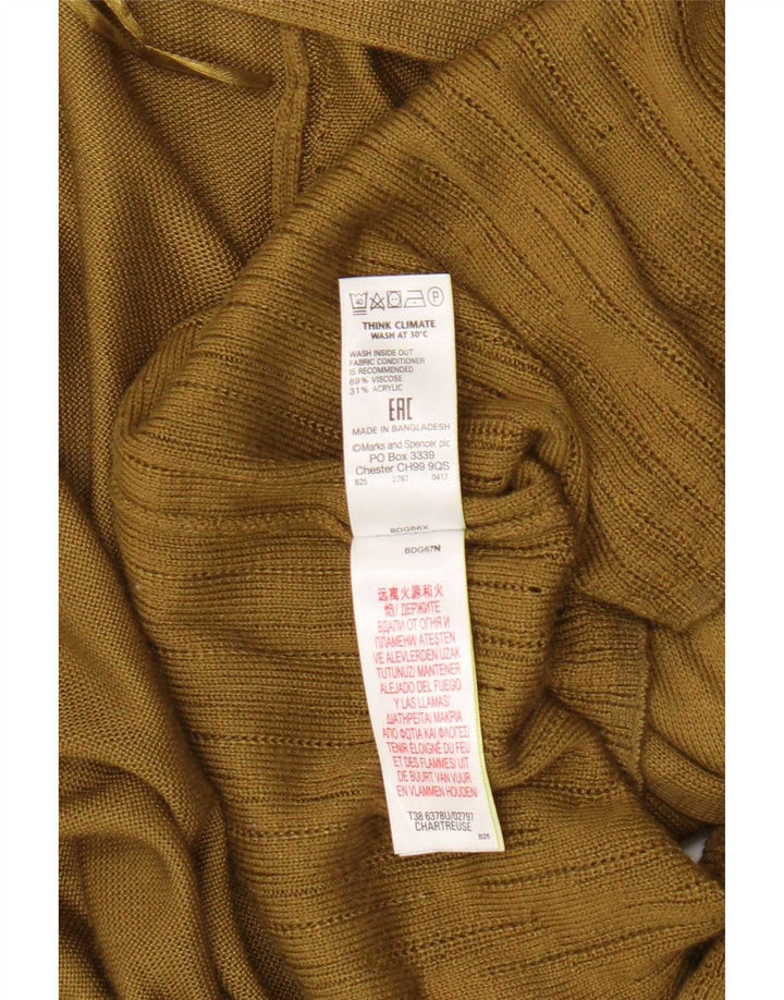 Marks & Spencer Dame Longline Åben Cardigan Sweater UK 16 Large Khaki