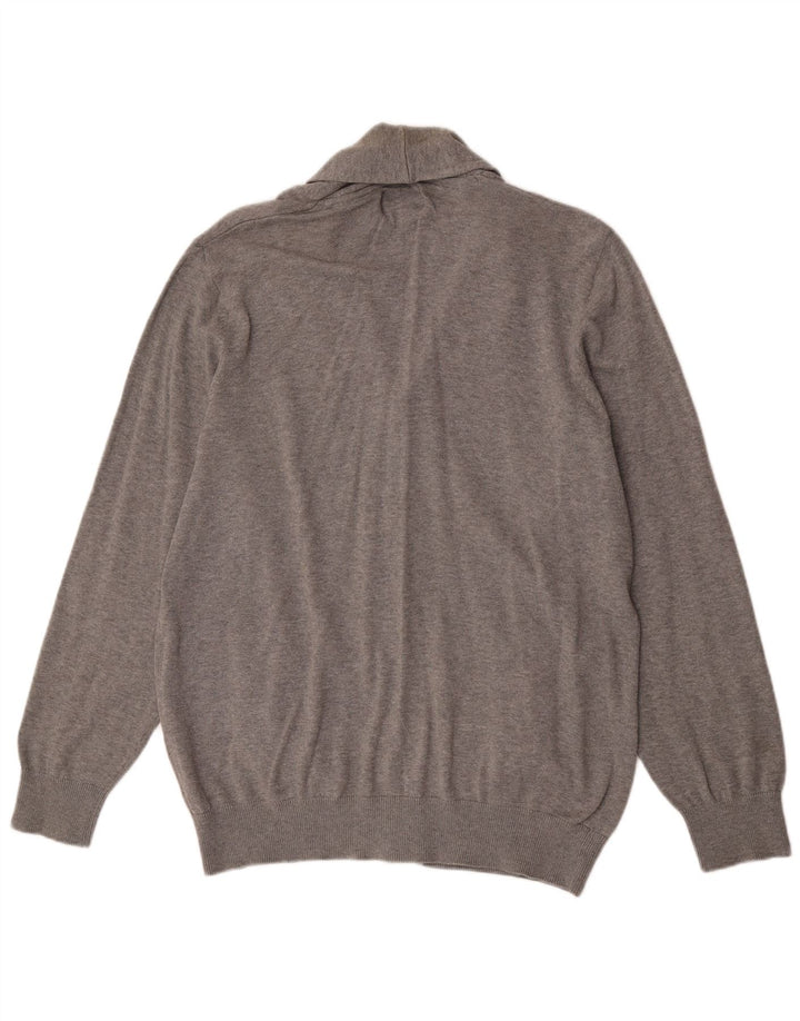 Marks & Spencer Herre Blue Harbor Cardigan Sweater Stor Grå Bomuld