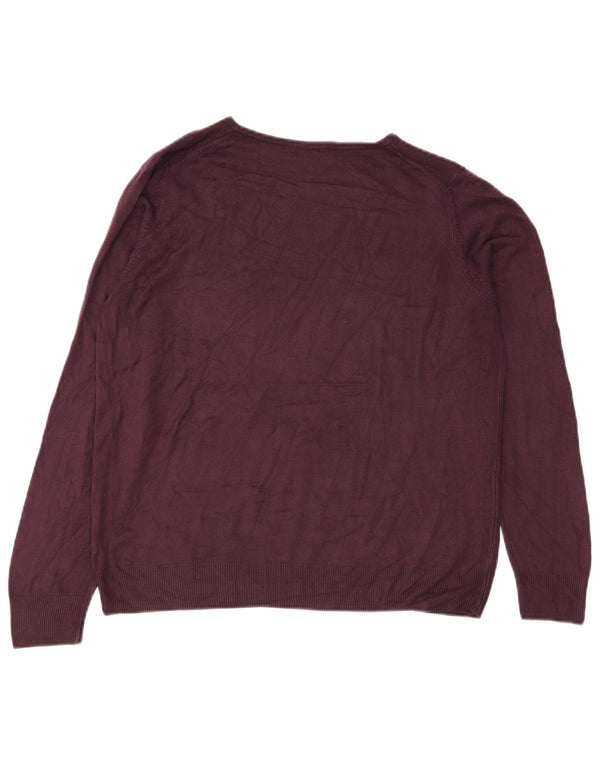Marks & Spencer Dame Boat Neck Jumper Sweater UK 18 XL Lilla Akryl