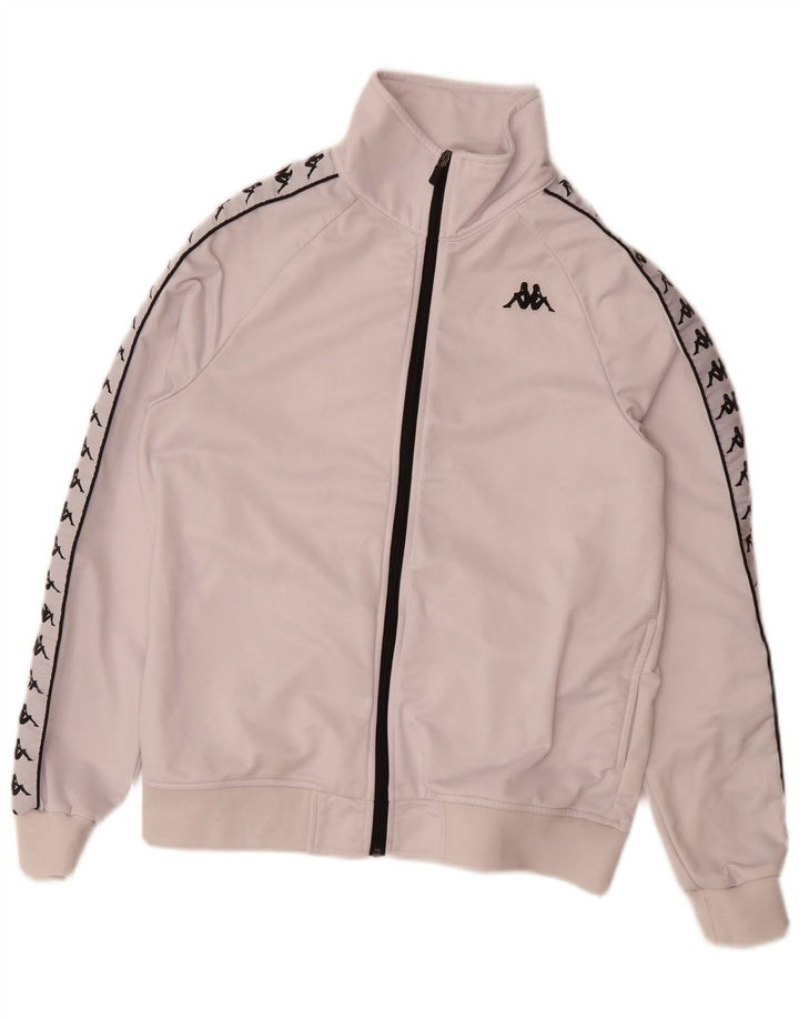Kappa Grafisk træningsdragt topjakke til kvinder UK 18 XL Hvid polyester
